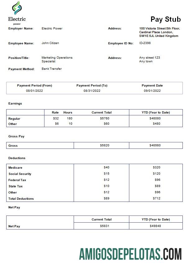 Realista Modelo de recibo de pagamento de energia elétrica em formatos Word e PDF